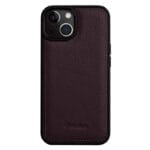 MELKCO For iPhone 15 Plus Case Genuine Leather Coated Phone Cover