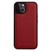 MELKCO For iPhone 15 Plus Case Genuine Leather Coated Phone Cover