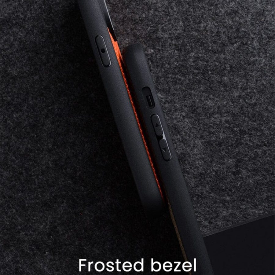 MELKCO For iPhone 15 Pro Case Genuine Leather Coated Phone Cover