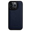 MELKCO For iPhone 15 Pro Case Genuine Leather Coated Phone Cover
