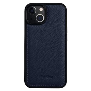 MELKCO For iPhone 15 Case Genuine Leather Coated Phone Cover