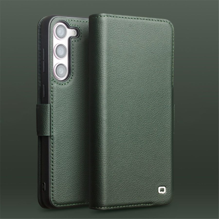 660162783B-5 QIALINO For Samsung Galaxy S23 Wallet Case Genuine Leather Magnetic Closure Flip Phone Cover