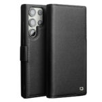 QIALINO For Samsung Galaxy S22 Ultra Wallet Case Genuine Leather Magnetic Closure Flip Phone Cover