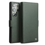QIALINO For Samsung Galaxy S23 Ultra Wallet Case Genuine Leather Magnetic Closure Flip Phone Cover