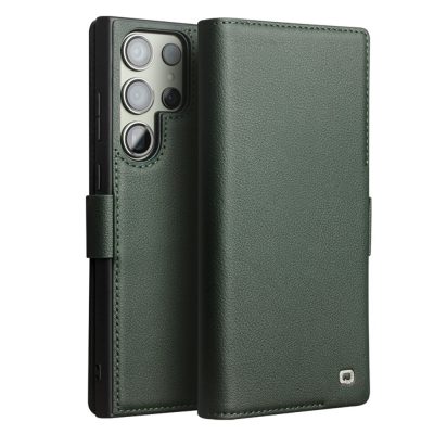 660162787B-1 QIALINO For Samsung Galaxy S23 Ultra Wallet Case Genuine Leather Magnetic Closure Flip Phone Cover