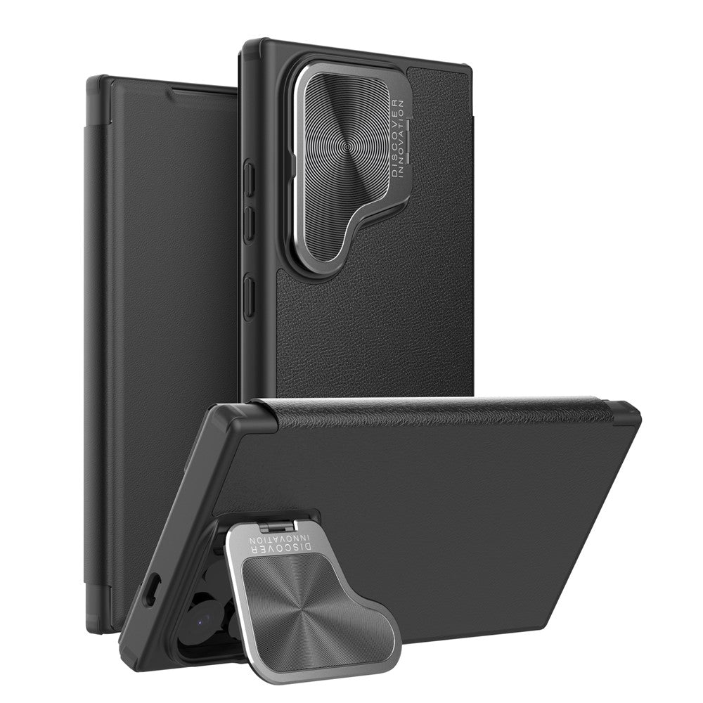 NILLKIN Qin Prop Series for Samsung Galaxy S24+ Leather Case Kickstand Card Holder Phone Cover - Image 12