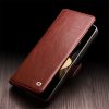 660172237B-10 QIALINO For Samsung Galaxy Z Fold4 Wallet Case Waxy Genuine Leather Flip Phone Cover with Magnetic Closure