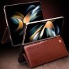 660172237B-9 QIALINO For Samsung Galaxy Z Fold4 Wallet Case Waxy Genuine Leather Flip Phone Cover with Magnetic Closure