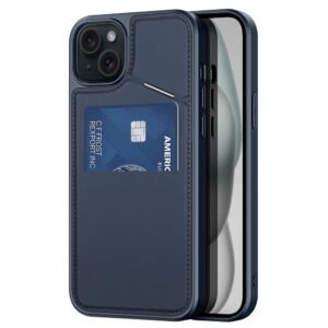 DUX DUCIS Rafi II Series for iPhone 15 Plus Kickstand Case RFID Blocking Card Holder Magnetic Phone Cover