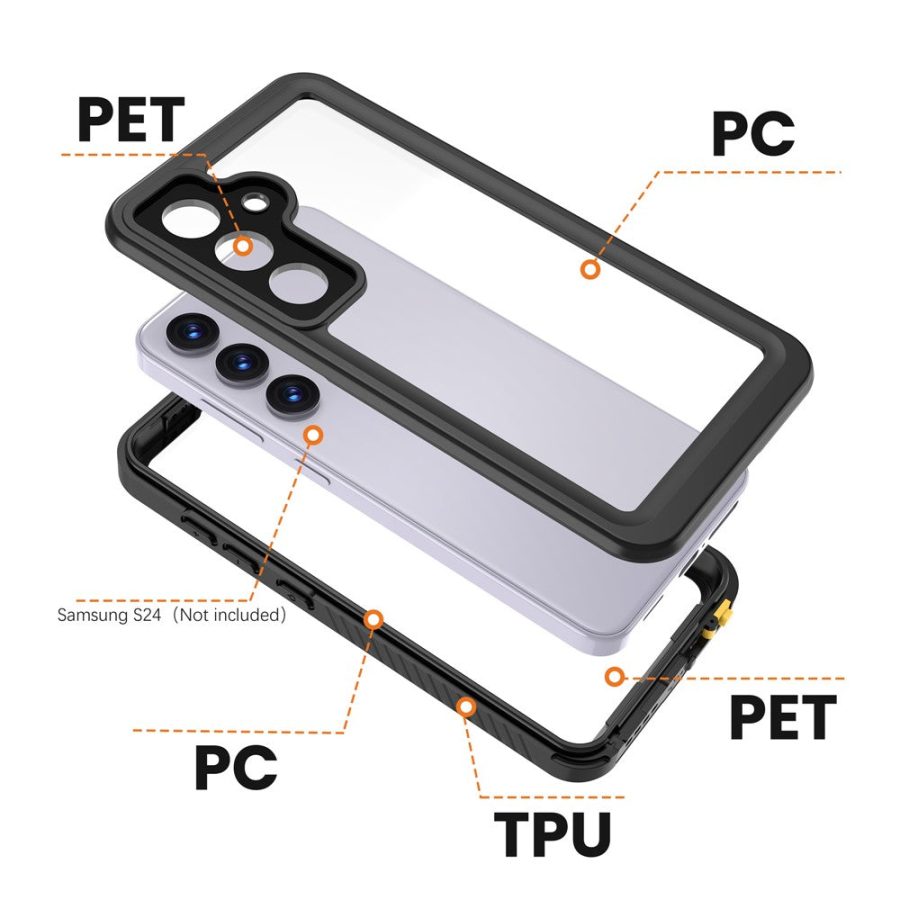 660175543A-9 REDPEPPER FS Series for Samsung Galaxy S24 IP68 Waterproof Case Clear Back Phone Cover