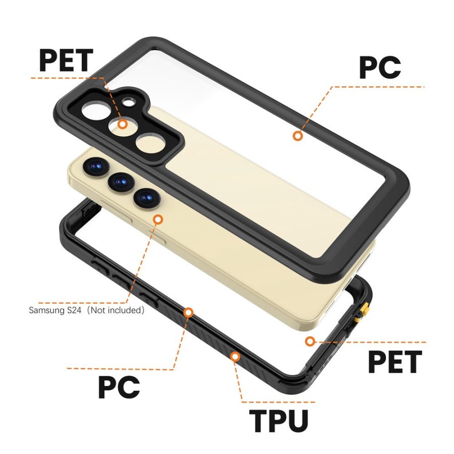 660175544A-9 REDPEPPER FS Series for Samsung Galaxy S24+ IP68 Waterproof Case Clear Back Panel Phone Cover