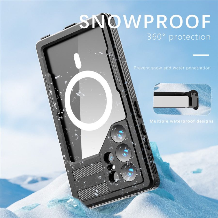 660177996A-4 REDPEPPER for Samsung Galaxy S24 Ultra Magnetic IP68 Waterproof Case Clear Phone Cover