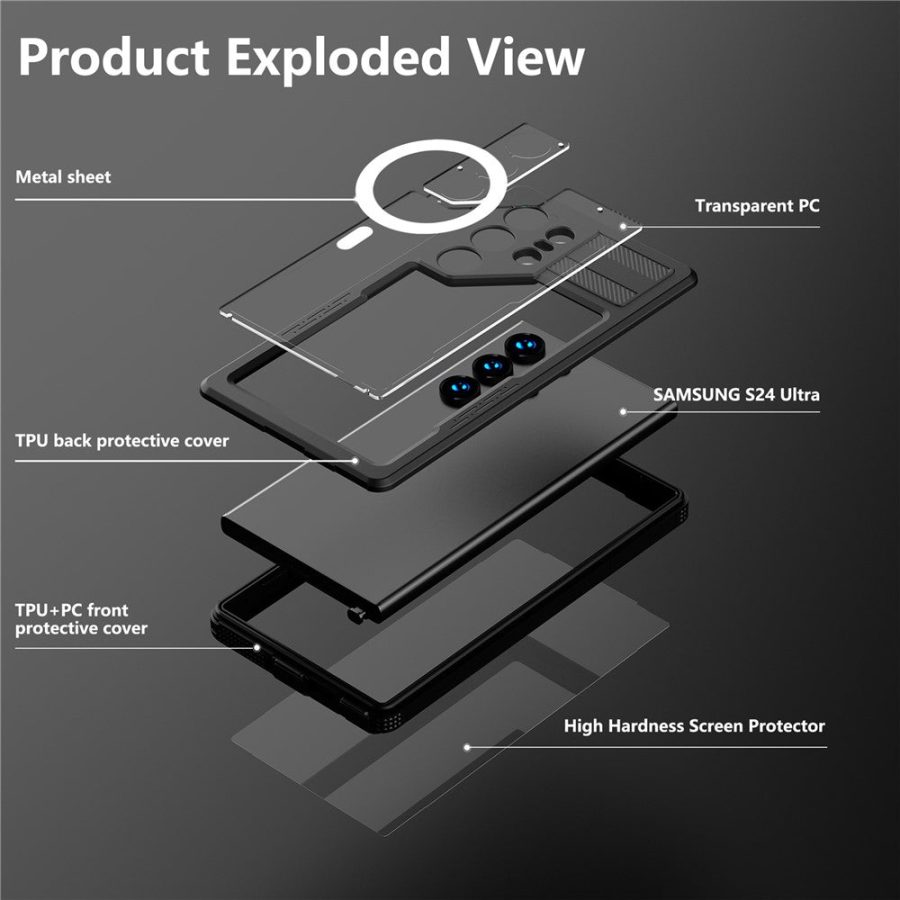 660177996A-5_29ce30e2-f843-432c-ab18-4024fbc2f6ba REDPEPPER for Samsung Galaxy S24 Ultra Magnetic IP68 Waterproof Case Clear Phone Cover