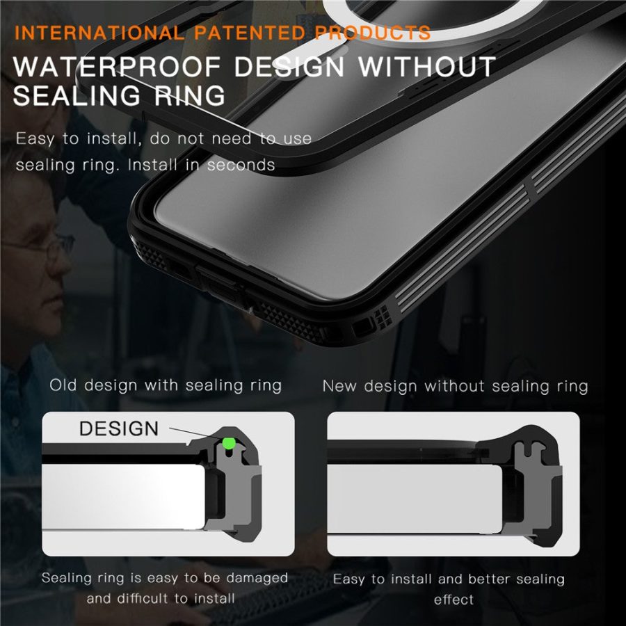 660177998A-2 REDPEPPER For Samsung Galaxy S24+ Magnetic Case IP68 Waterproof Transparent Back Cover