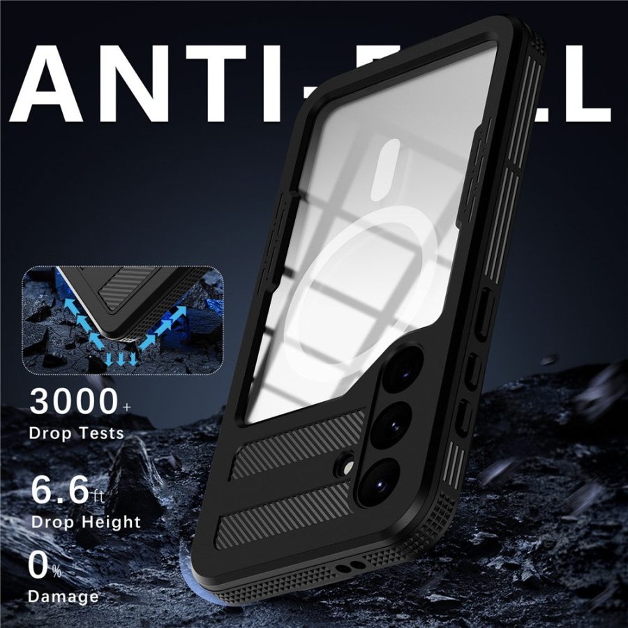 660177998A-3 REDPEPPER For Samsung Galaxy S24+ Magnetic Case IP68 Waterproof Transparent Back Cover