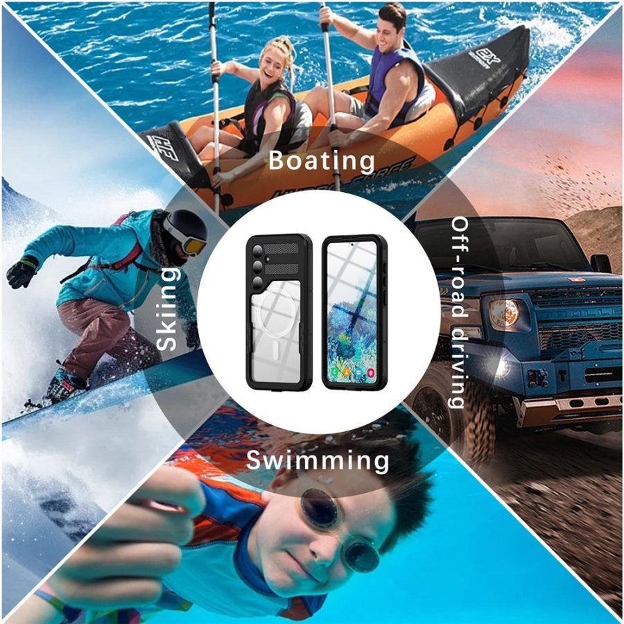 660177998A-9 REDPEPPER For Samsung Galaxy S24+ Magnetic Case IP68 Waterproof Transparent Back Cover