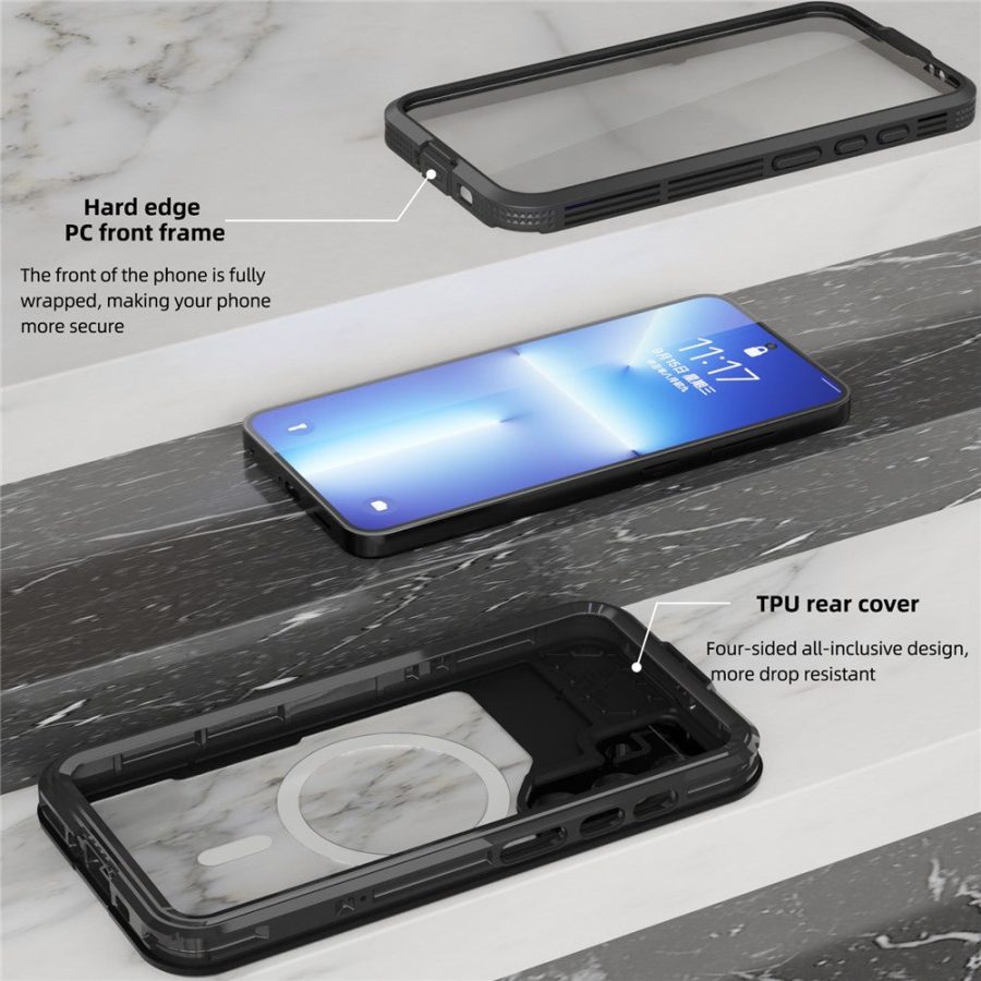 660178000A-13 REDPEPPER For Samsung Galaxy S24 IP68 Waterproof Magnetic Case Clear Phone Cover
