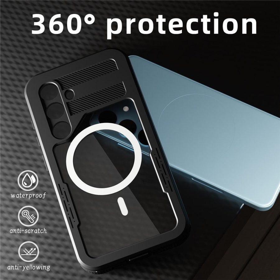 660178000A-2 REDPEPPER For Samsung Galaxy S24 IP68 Waterproof Magnetic Case Clear Phone Cover
