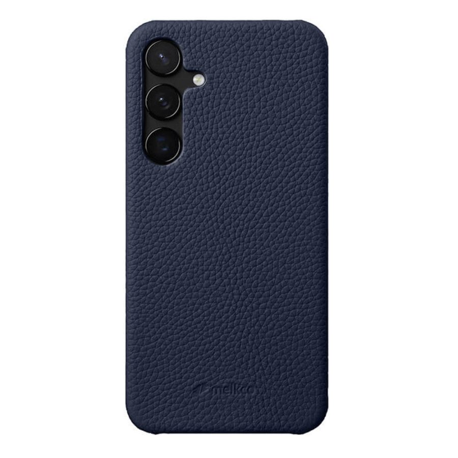 660178275F-1 MELKCO For Samsung Galaxy S24 Premium Genuine Leather Open Edge Phone Cover