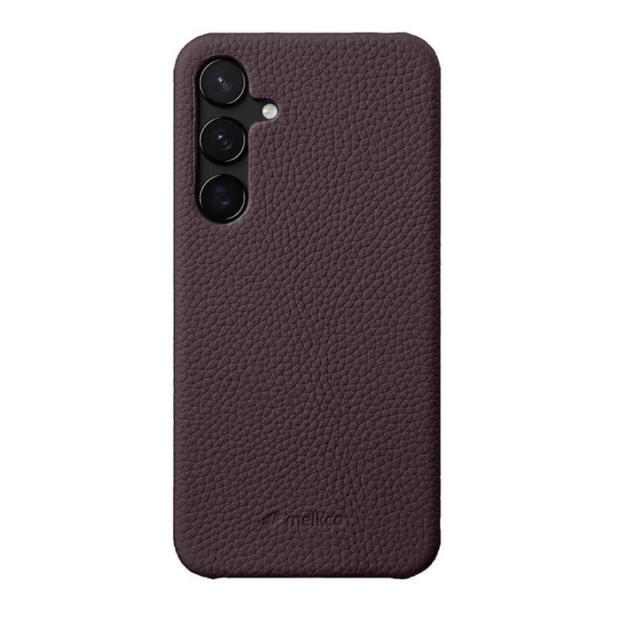 660178275H-1 MELKCO For Samsung Galaxy S24 Premium Genuine Leather Open Edge Phone Cover
