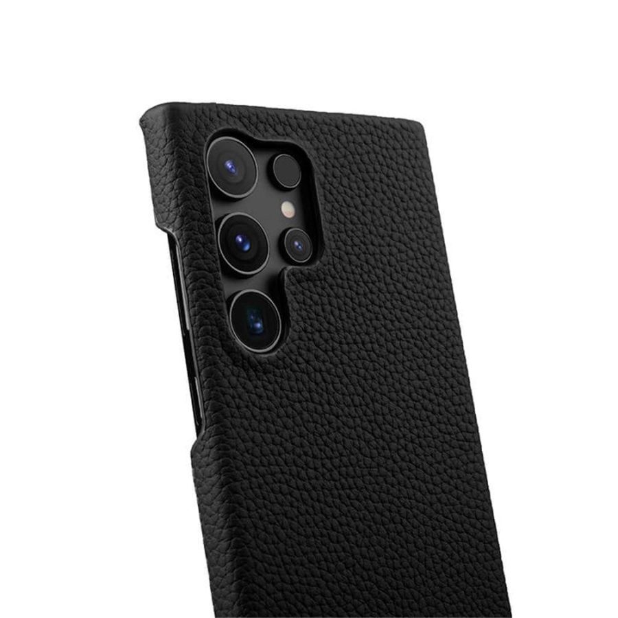 660178276A-4 MELKCO For Samsung Galaxy S24 Ultra Premium Genuine Leather Open Edge Phone Cover