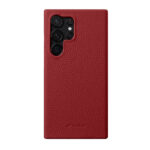 MELKCO For Samsung Galaxy S24 Ultra Premium Genuine Leather Open Edge Phone Cover