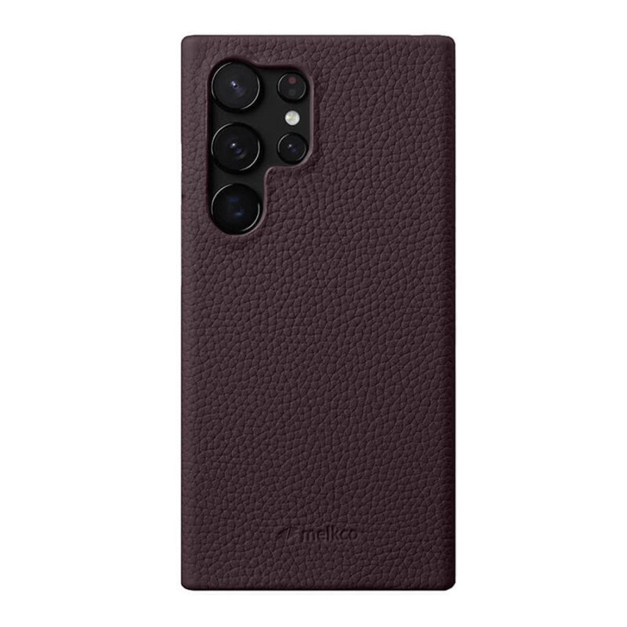 660178276H-1 MELKCO For Samsung Galaxy S24 Ultra Premium Genuine Leather Open Edge Phone Cover
