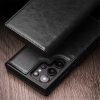 660178313A-6 QIALINO For Samsung Galaxy S24 Ultra Wallet Case Waxy Genuine Leather Magnetic Closure Flip Phone Cover