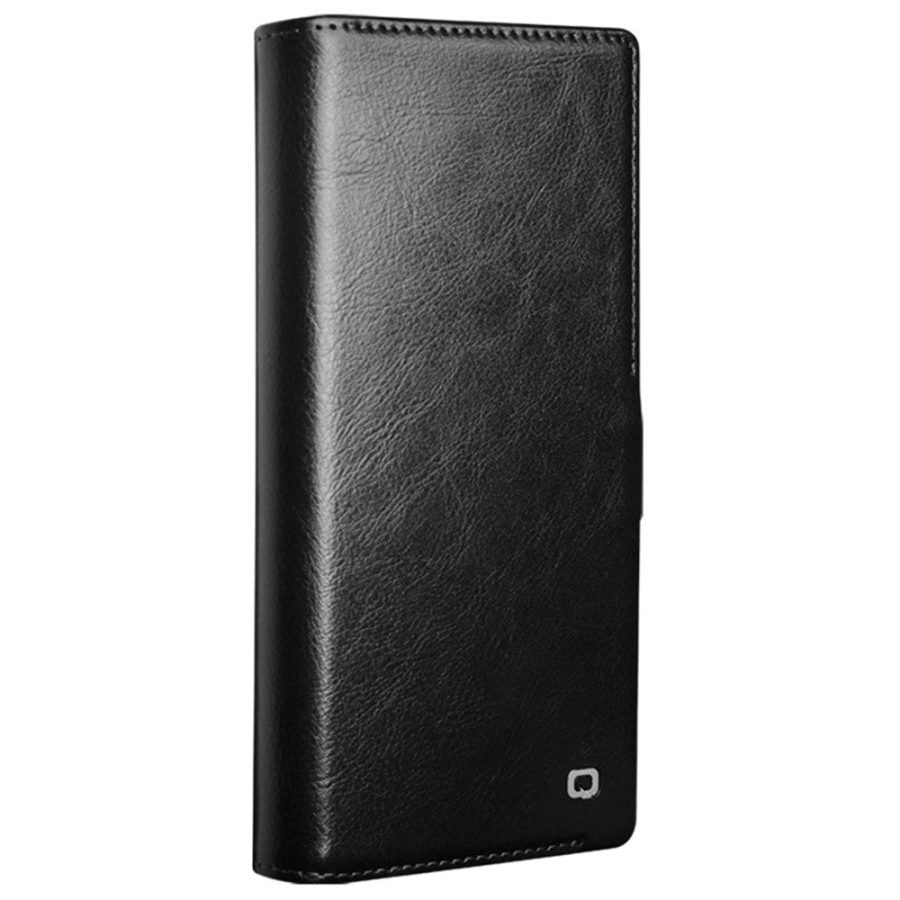 660178313A-8 QIALINO For Samsung Galaxy S24 Ultra Wallet Case Waxy Genuine Leather Magnetic Closure Flip Phone Cover