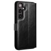 660178314A-5 QIALINO For Samsung Galaxy S24 Wallet Case Waxy Genuine Leather Magnetic Closure Flip Phone Cover