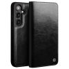 660178315A-1 QIALINO For Samsung Galaxy S24+ Wallet Case Waxy Genuine Leather Flip Phone Cover