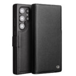 QIALINO For Samsung Galaxy S24 Ultra Wallet Case Genuine Leather Magnetic Closure Flip Phone Cover