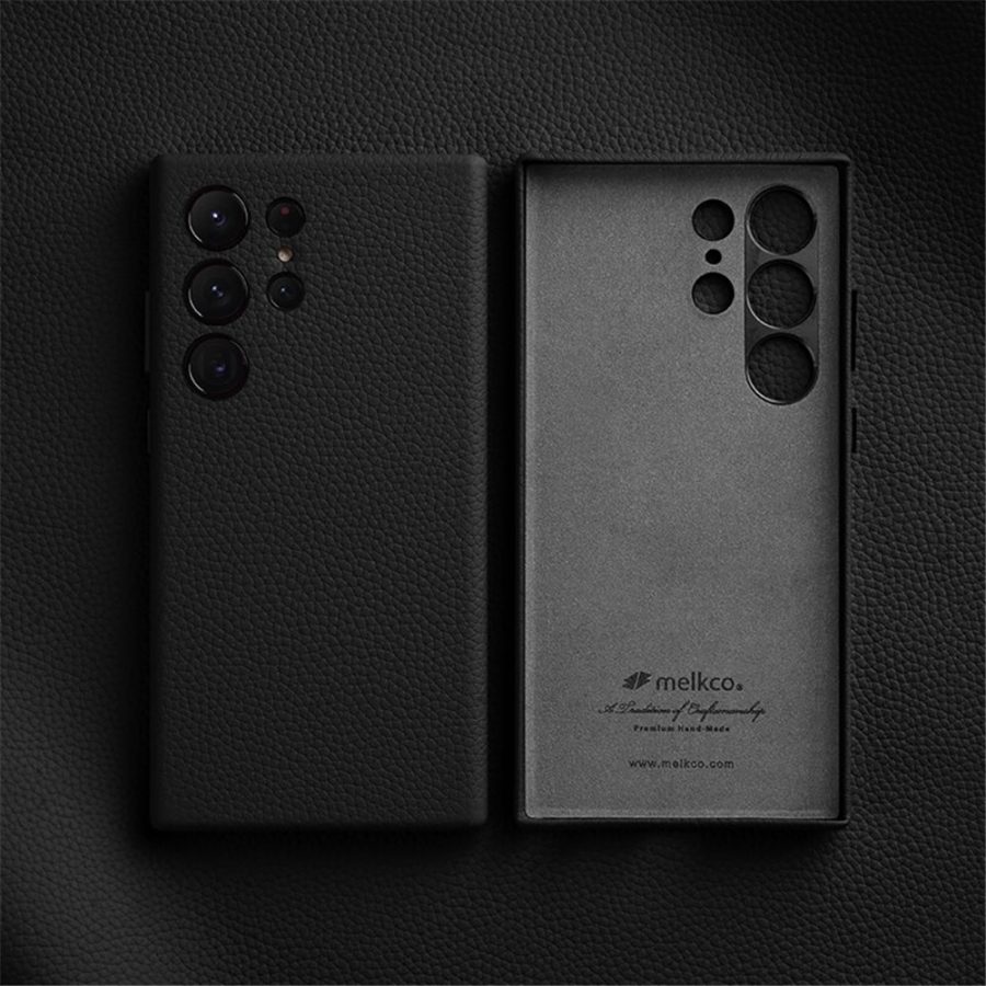 660184717A-2 MELKCO For Samsung Galaxy S24 Ultra Case Premium Genuine Leather Full-Wrap Phone Cover