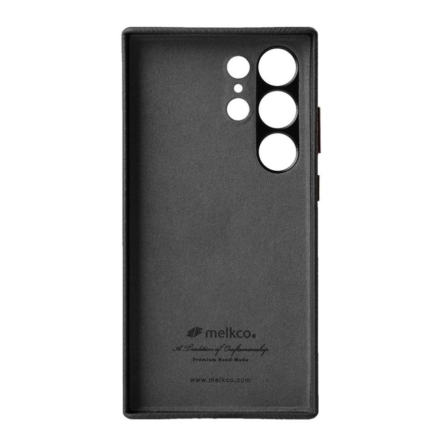 660184717A-3 MELKCO For Samsung Galaxy S24 Ultra Case Premium Genuine Leather Full-Wrap Phone Cover