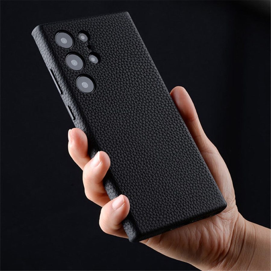 660184717A-5 MELKCO For Samsung Galaxy S24 Ultra Case Premium Genuine Leather Full-Wrap Phone Cover