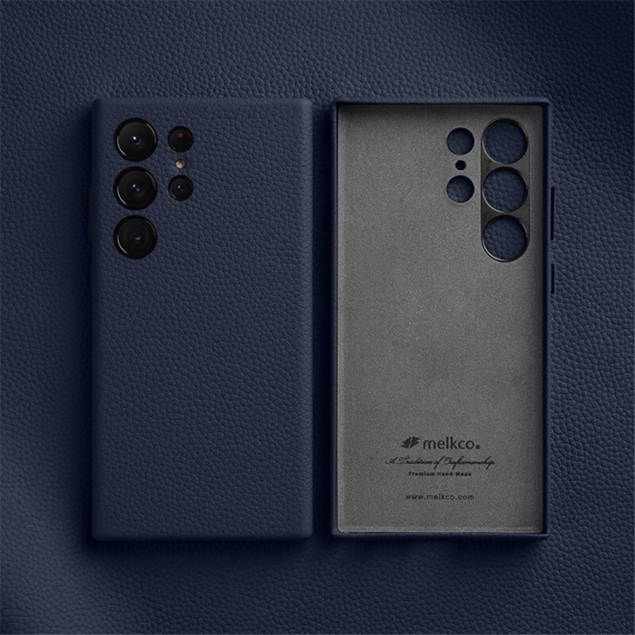 660184717B-2 MELKCO For Samsung Galaxy S24 Ultra Case Premium Genuine Leather Full-Wrap Phone Cover