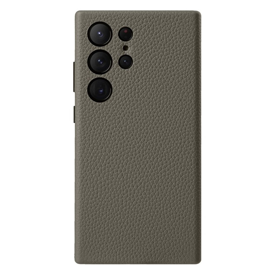 660184717D-1 MELKCO For Samsung Galaxy S24 Ultra Case Premium Genuine Leather Full-Wrap Phone Cover
