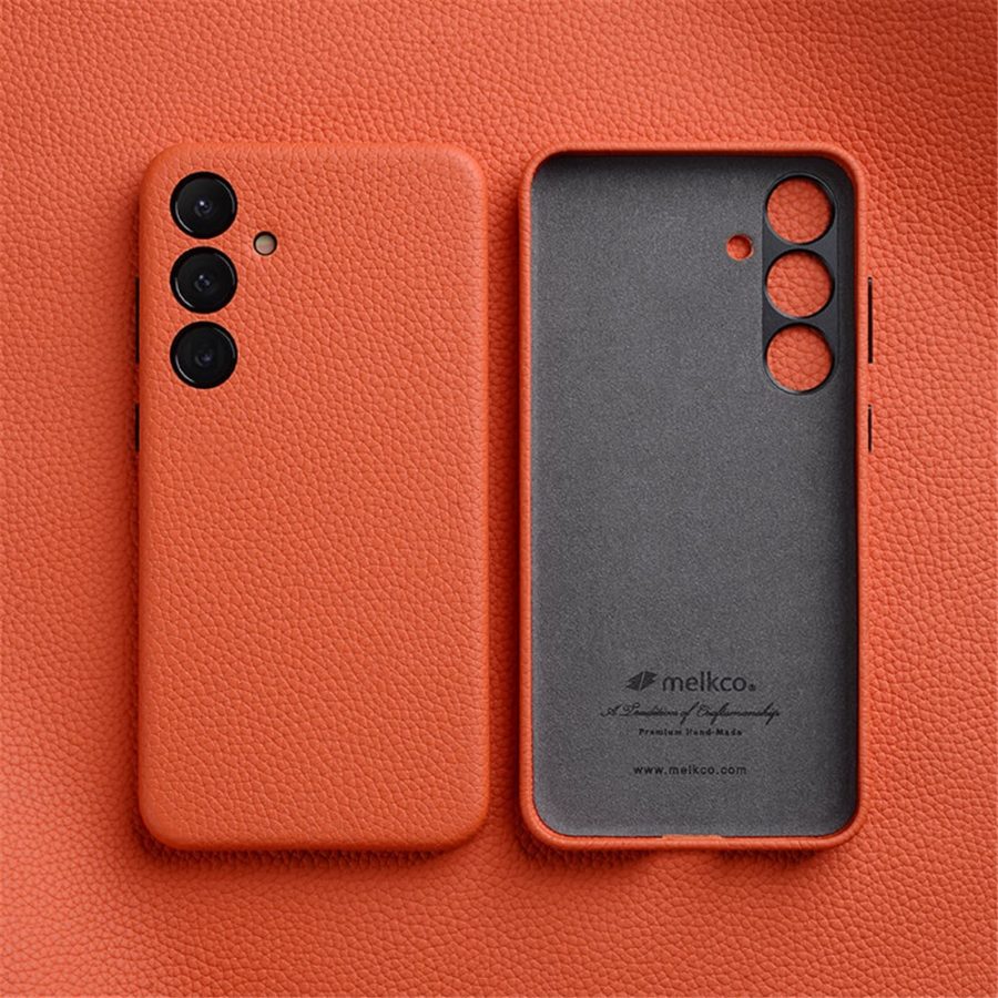 660184718A-2 MELKCO For Samsung Galaxy S24 Case Premium Genuine Leather Full-Wrap Phone Cover