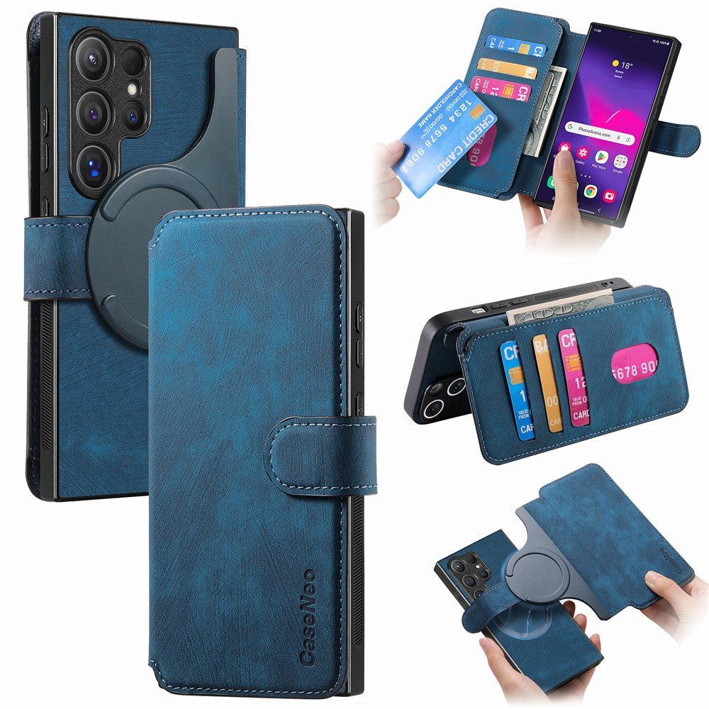 CASENEO MW-03 For Samsung Galaxy S24 Ultra Magnetic Case Detachable Wallet Leather Phone Flip Cover - Image 15