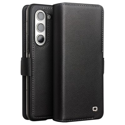 660197777A-1 QIALINO For Samsung Galaxy Z Fold5 Wallet Case Genuine Leather Flip Phone Cover with Magnetic Closure