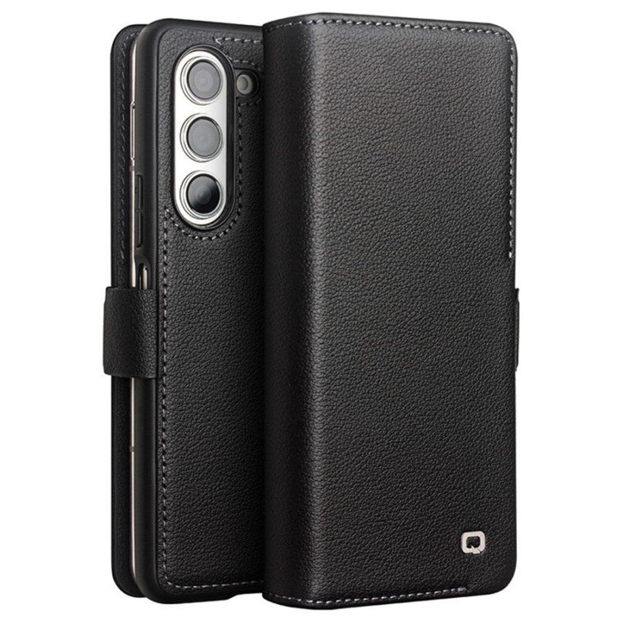 660197777A-1 QIALINO For Samsung Galaxy Z Fold5 Wallet Case Genuine Leather Flip Phone Cover with Magnetic Closure