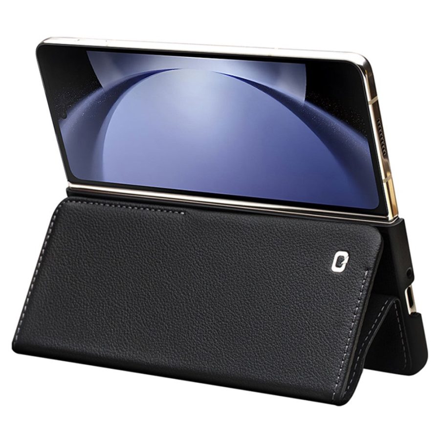 660197777A-3 QIALINO For Samsung Galaxy Z Fold5 Wallet Case Genuine Leather Flip Phone Cover with Magnetic Closure