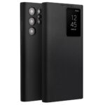 QIALINO For Samsung Galaxy S24 Ultra Case Smart View Window Genuine Cowhide Leather Flip Cover with Card Holder