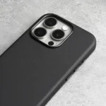 Magnetic Italian Nappa Genuine Leather Case for iPhone 16 15 14 Pro & Pro Max (Black)