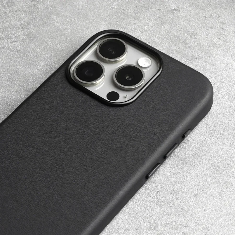 kf-S140c55b5b7e2463ba75d09ea58157793E Magnetic Italian Nappa Genuine Leather Case for iPhone 16 15 14 Pro & Pro Max (Black)