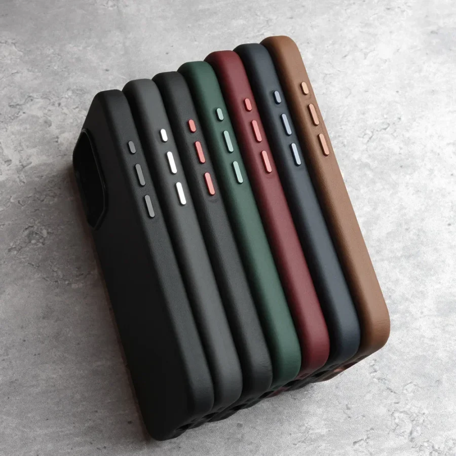 kf-S9aed5d2469354fc19e910768d4c70f8cP Magnetic Italian Nappa Genuine Leather Case for iPhone 15 14 13 Pro & Pro Max