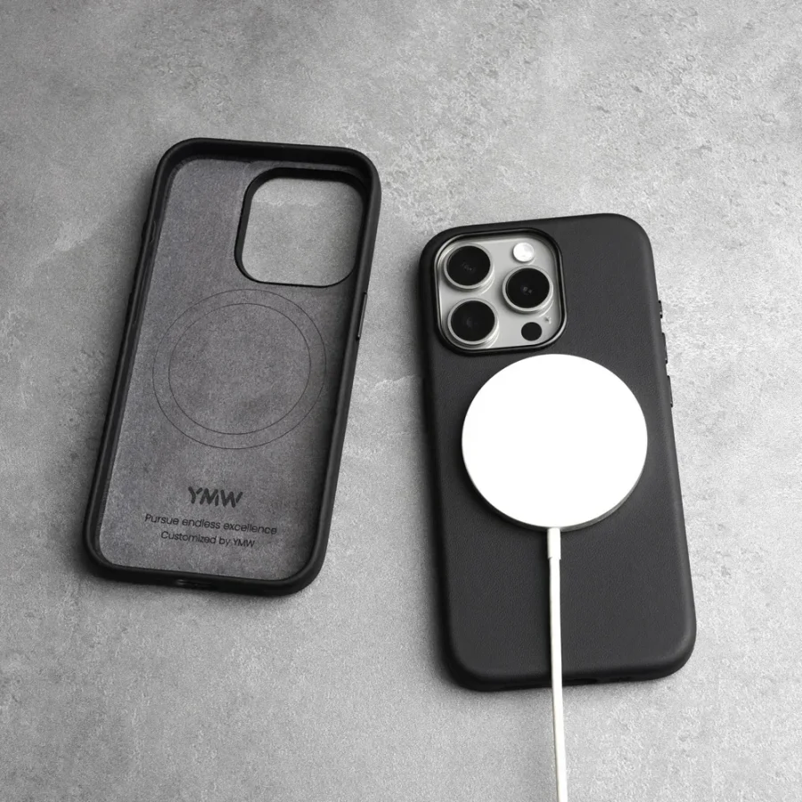 kf-Sc6912fba98c3486e98f615635b18c1eeO Magnetic Italian Nappa Genuine Leather Case for iPhone 16 15 14 Pro & Pro Max (Black)