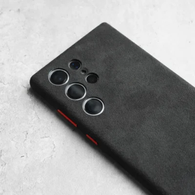 Magnetic Alcantara Case for Samsung Galaxy S24 Ultra Premium Full-Wrap Phone Cover