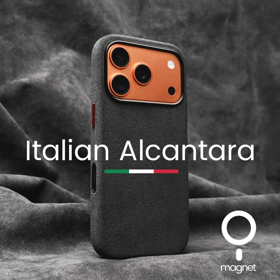 Magnetic Italian Alcantara Case for iPhone 17-14 Series Premium Phone Cover