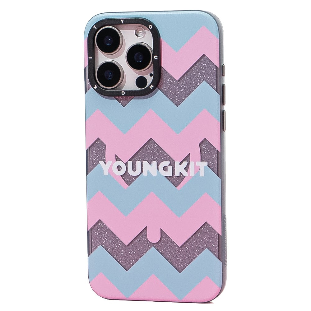 YOUNGKIT Dazzling Series For iPhone 15 Pro Max Magnetic Case Cute Pattern Hard PC Back Protective Cover Wave iPhone 15 Pro Max by The Case Factory